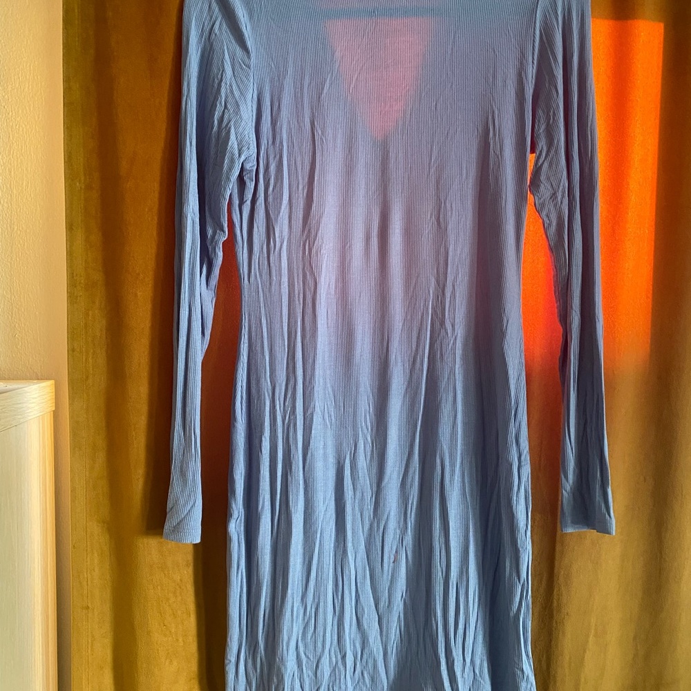 Fashion Nova Light Blue Long Sleeve Dress